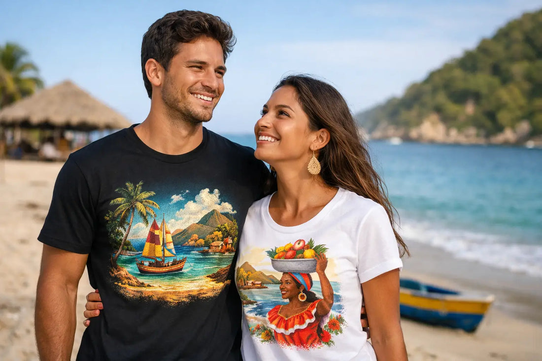 Camisetas de playa colombiana con identidad