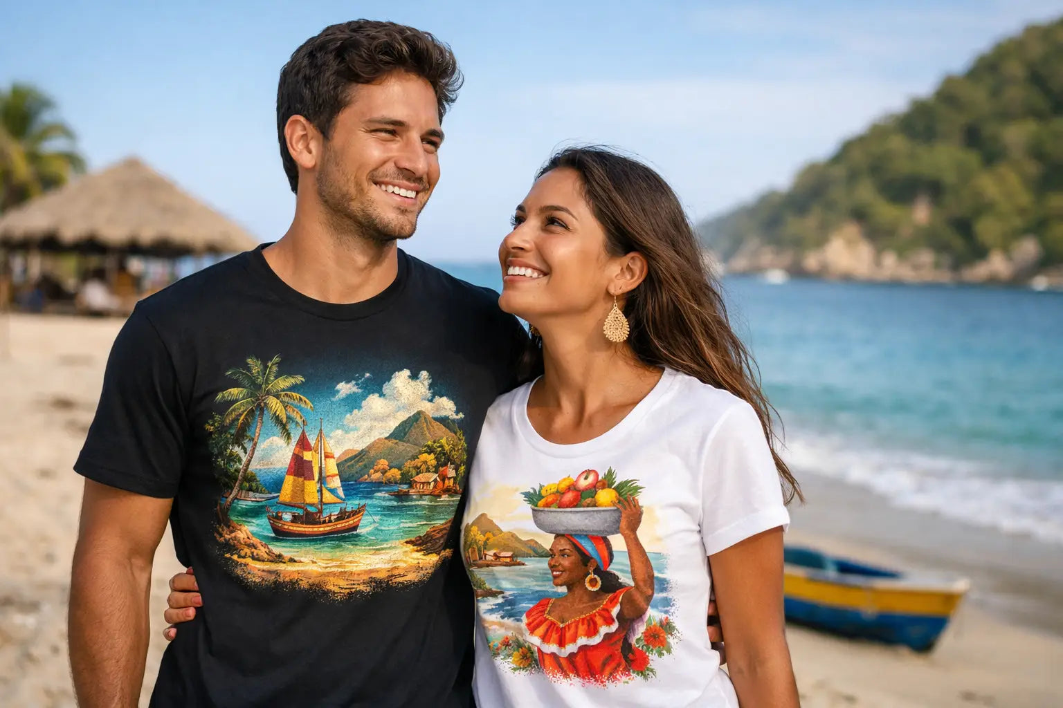 Camisetas de playa colombiana con identidad
