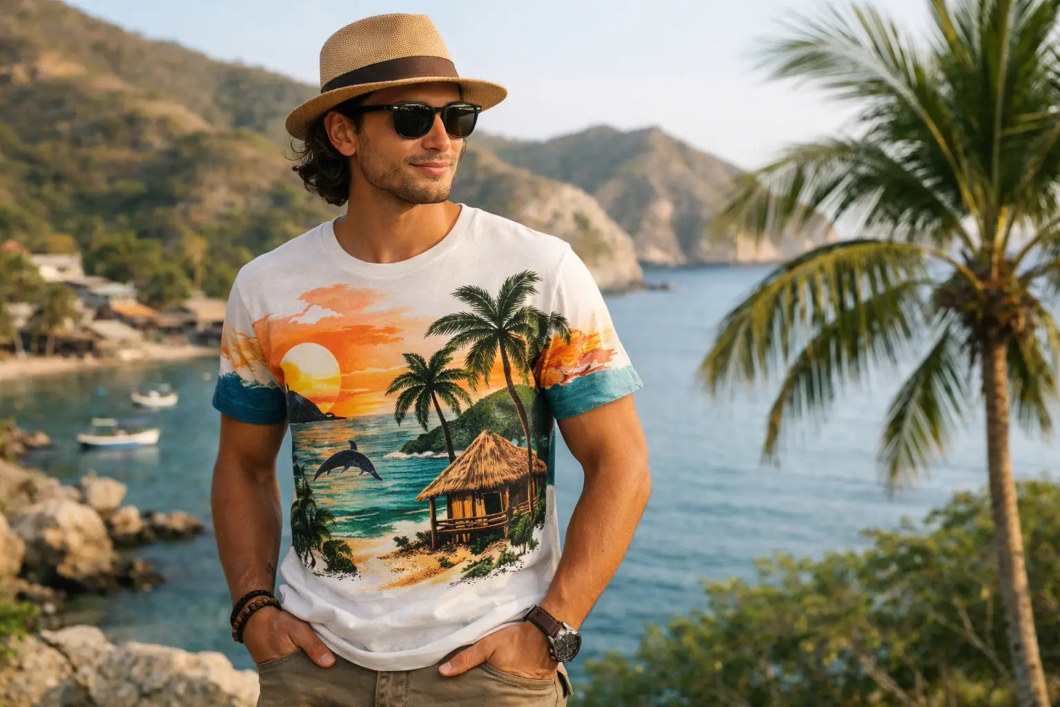 Camiseta Taganga estilo tropical con actitud