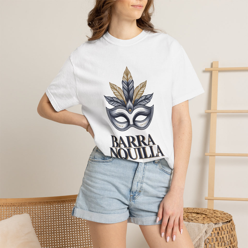 T-Shirt — Barranquilla Carnival Mask Graphic Tee ("Barranquilla - Capital Mundial del Carnaval")