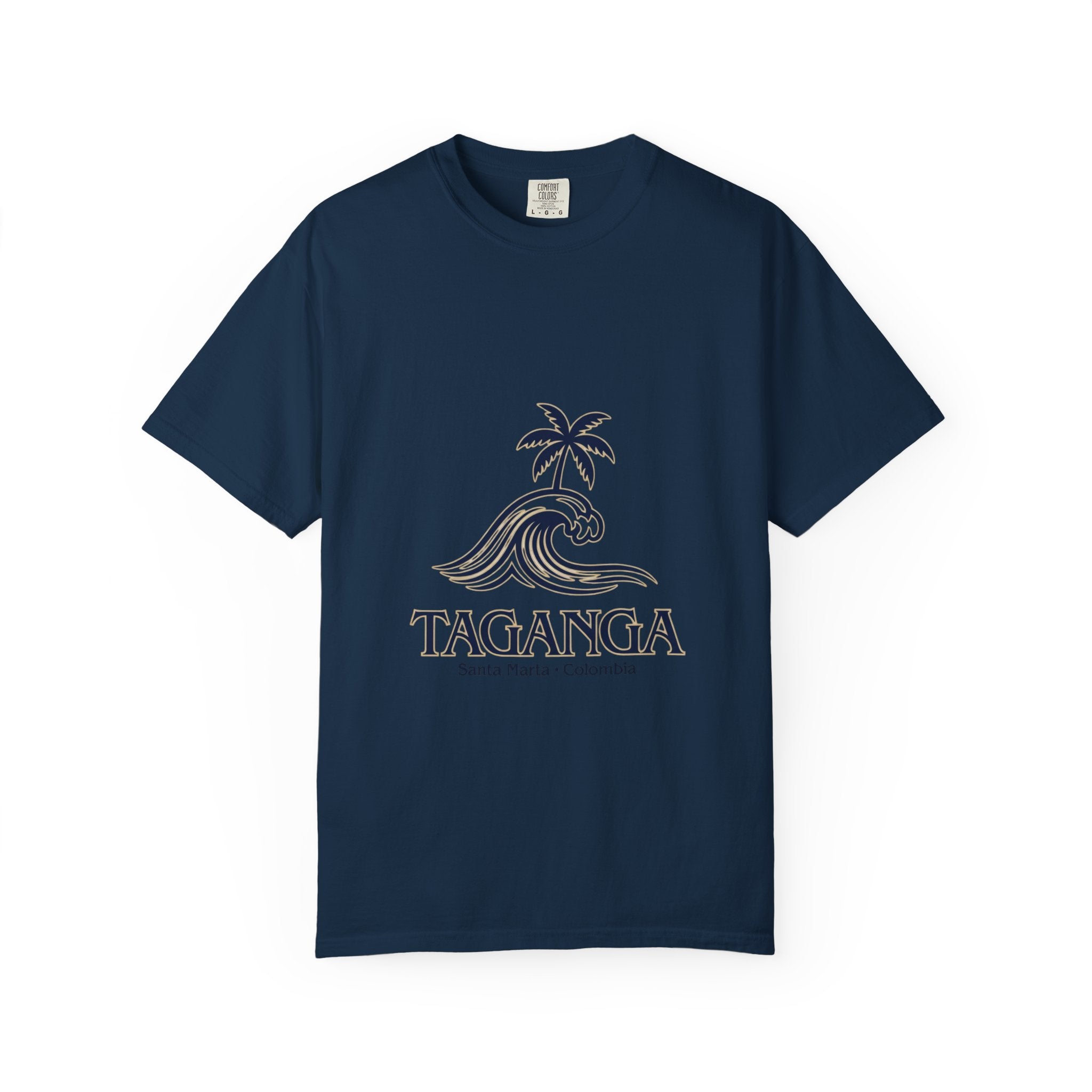 Taganga Surf Palm T‑Shirt — Santa Marta Colombia Beach Tee