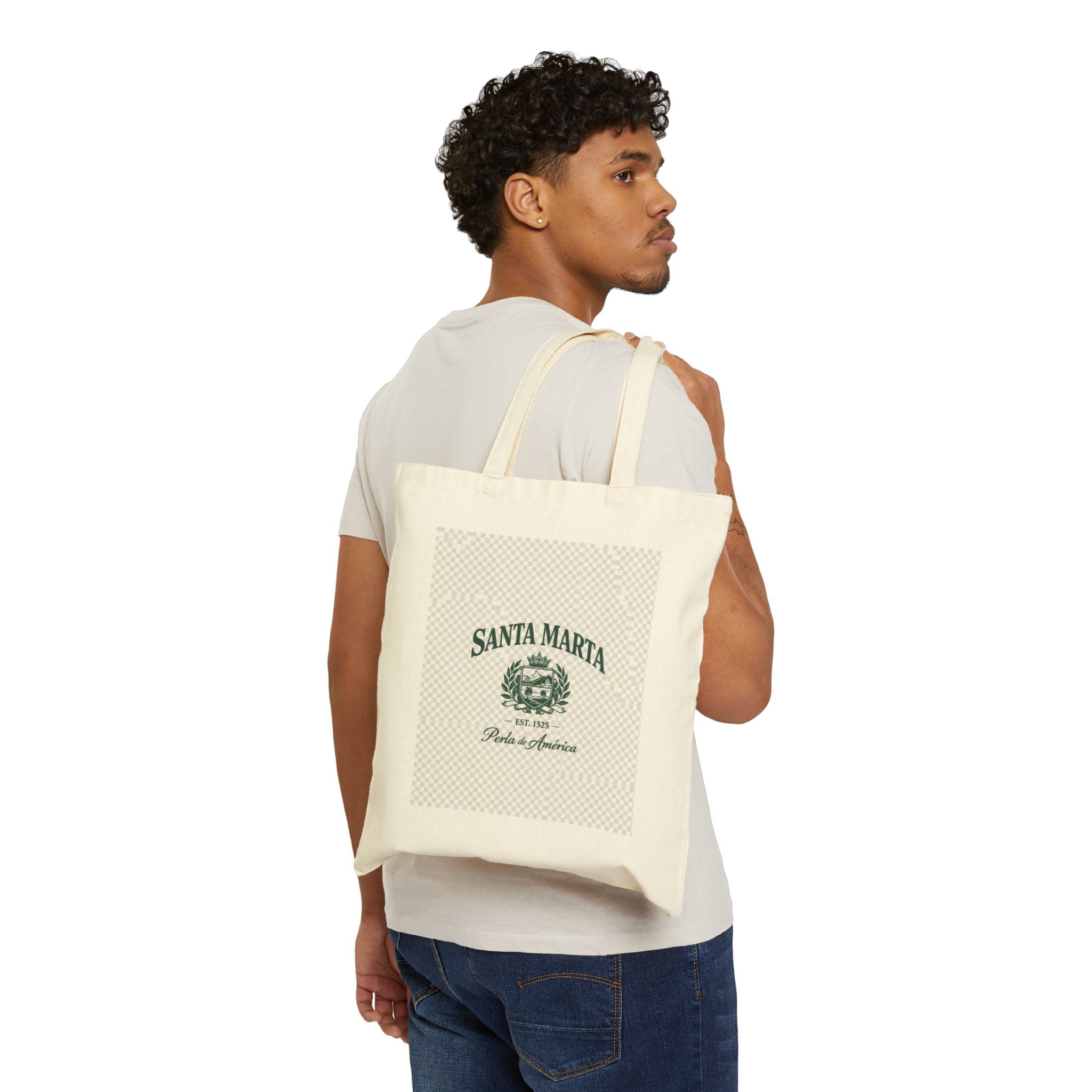 Santa Marta Vintage Crest Canvas Tote Bag