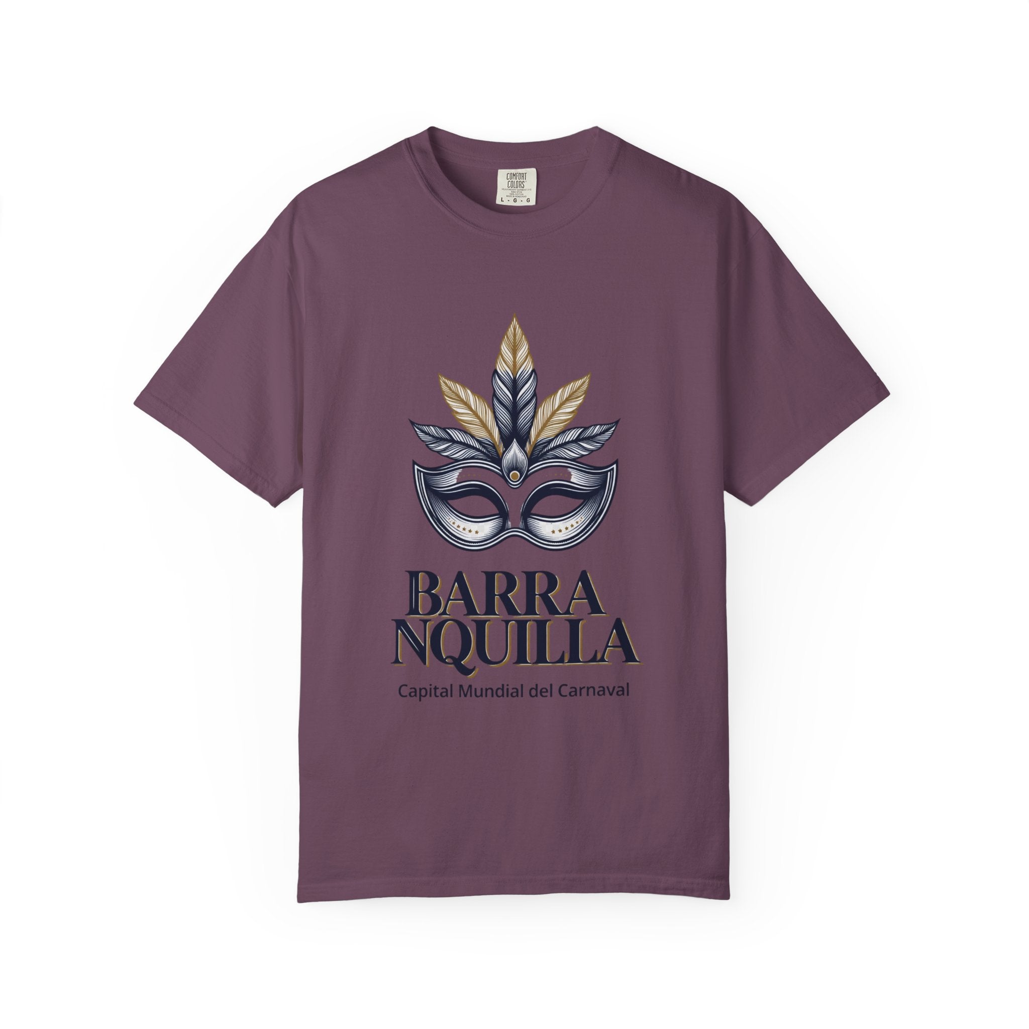 T-Shirt — Barranquilla Carnival Mask Graphic Tee ("Barranquilla - Capital Mundial del Carnaval")