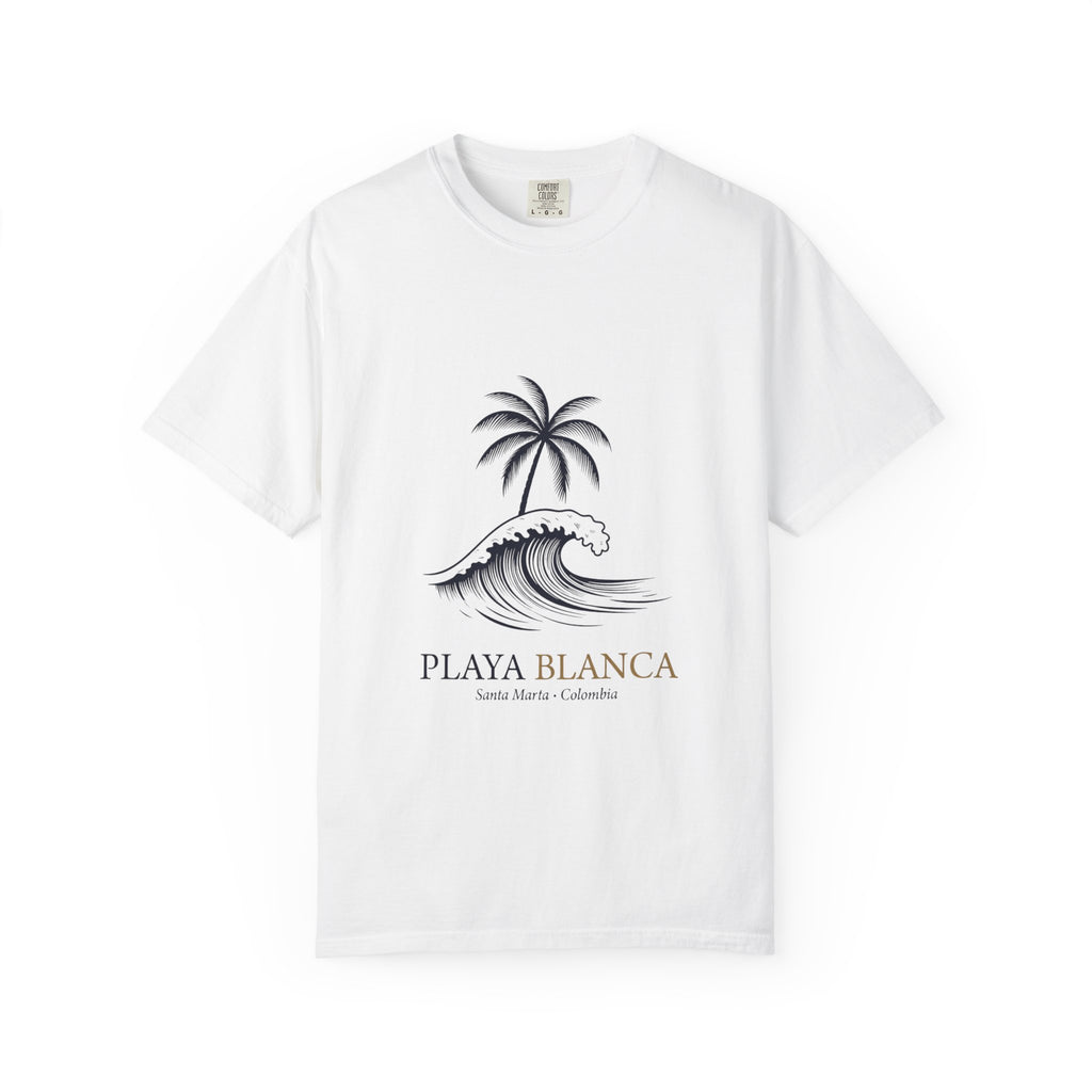 Playa Blanca Wave & Palm T-Shirt — Santa Marta, Colombia Beach Tee