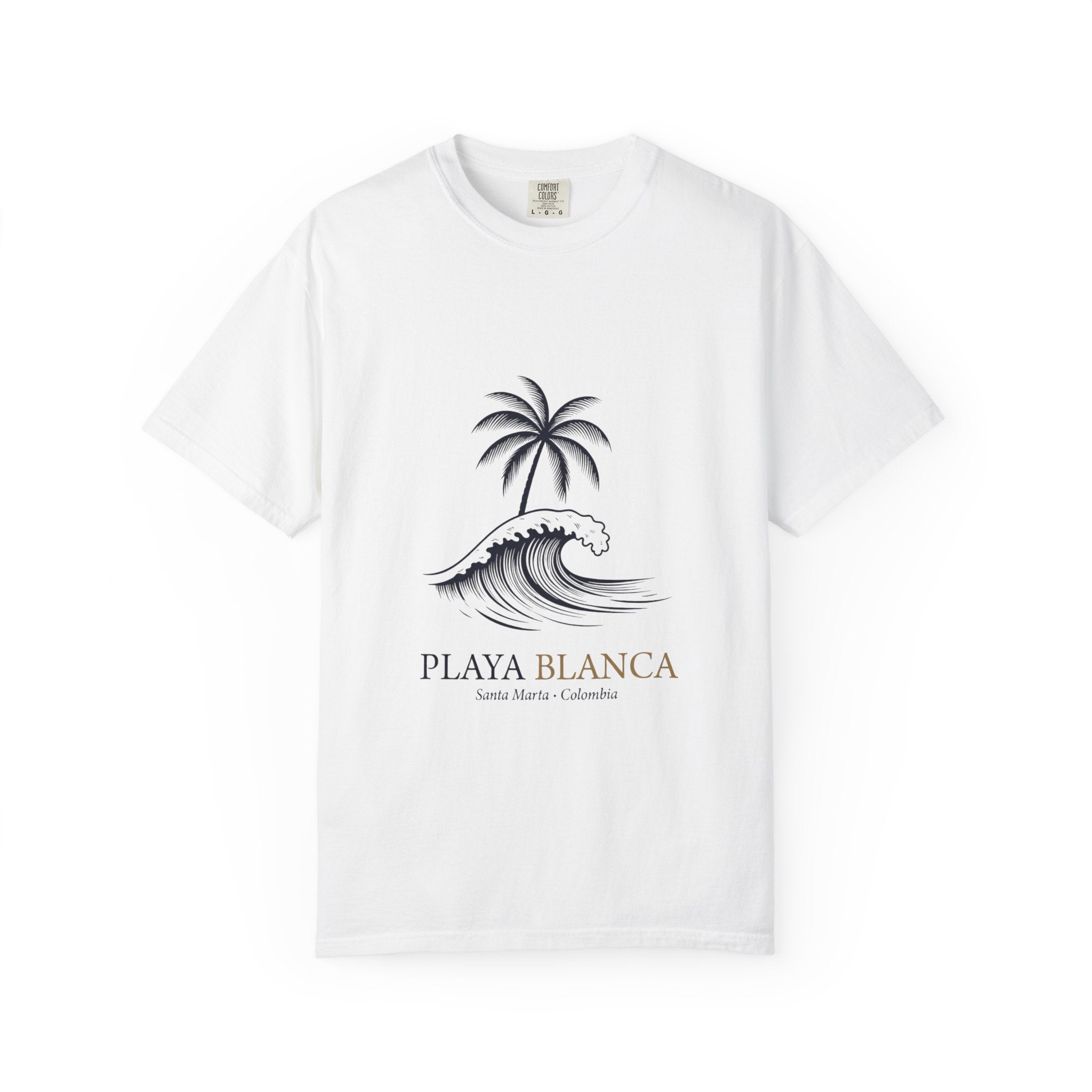 Playa Blanca Wave & Palm T-Shirt — Santa Marta, Colombia Beach Tee