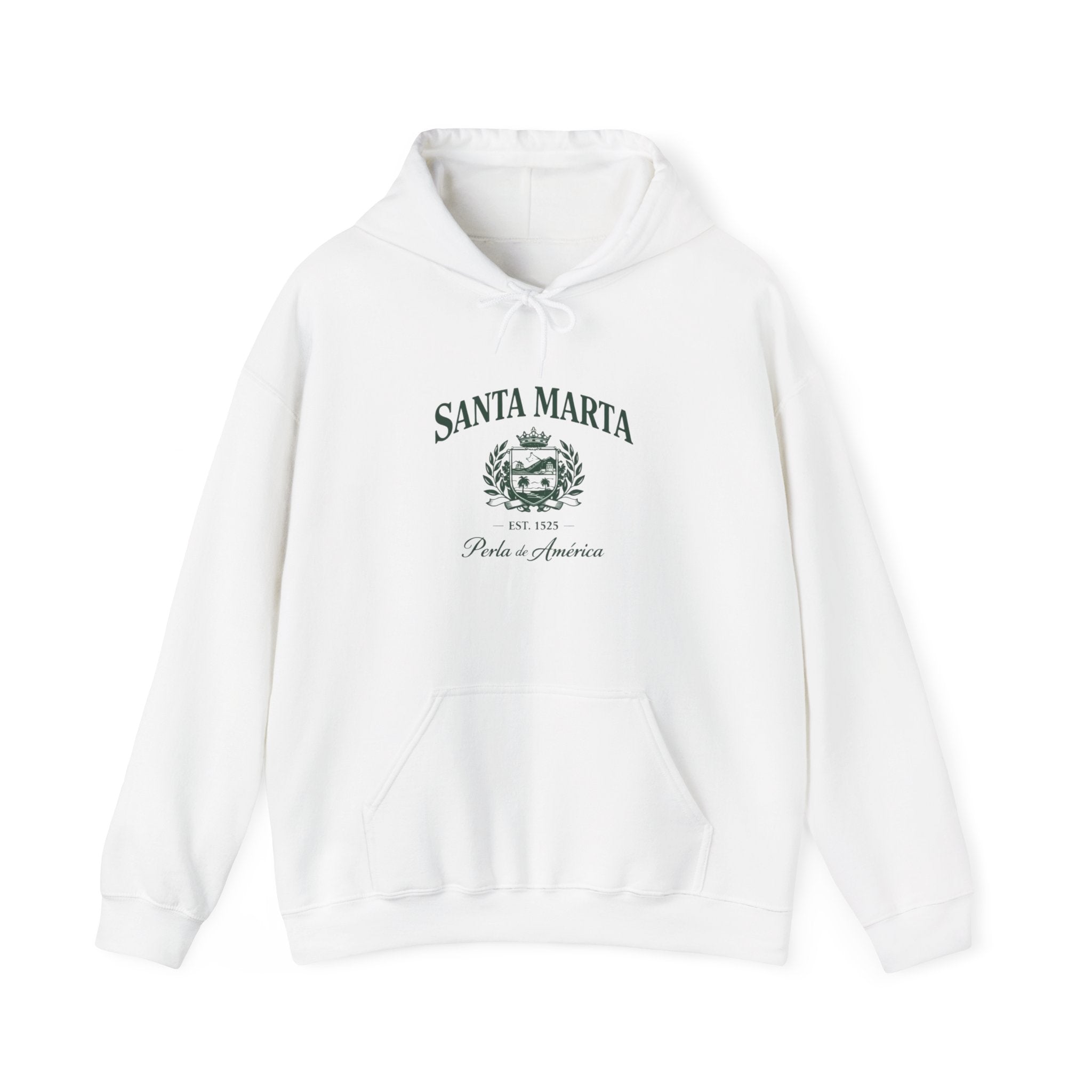 Santa Marta Vintage Crest Hoodie – Retro Botanical Logo Pullover