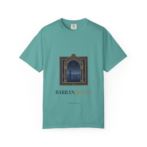 Barranquilla Architectural Window T‑Shirt — La Puerta de Oro Cityscape Tee