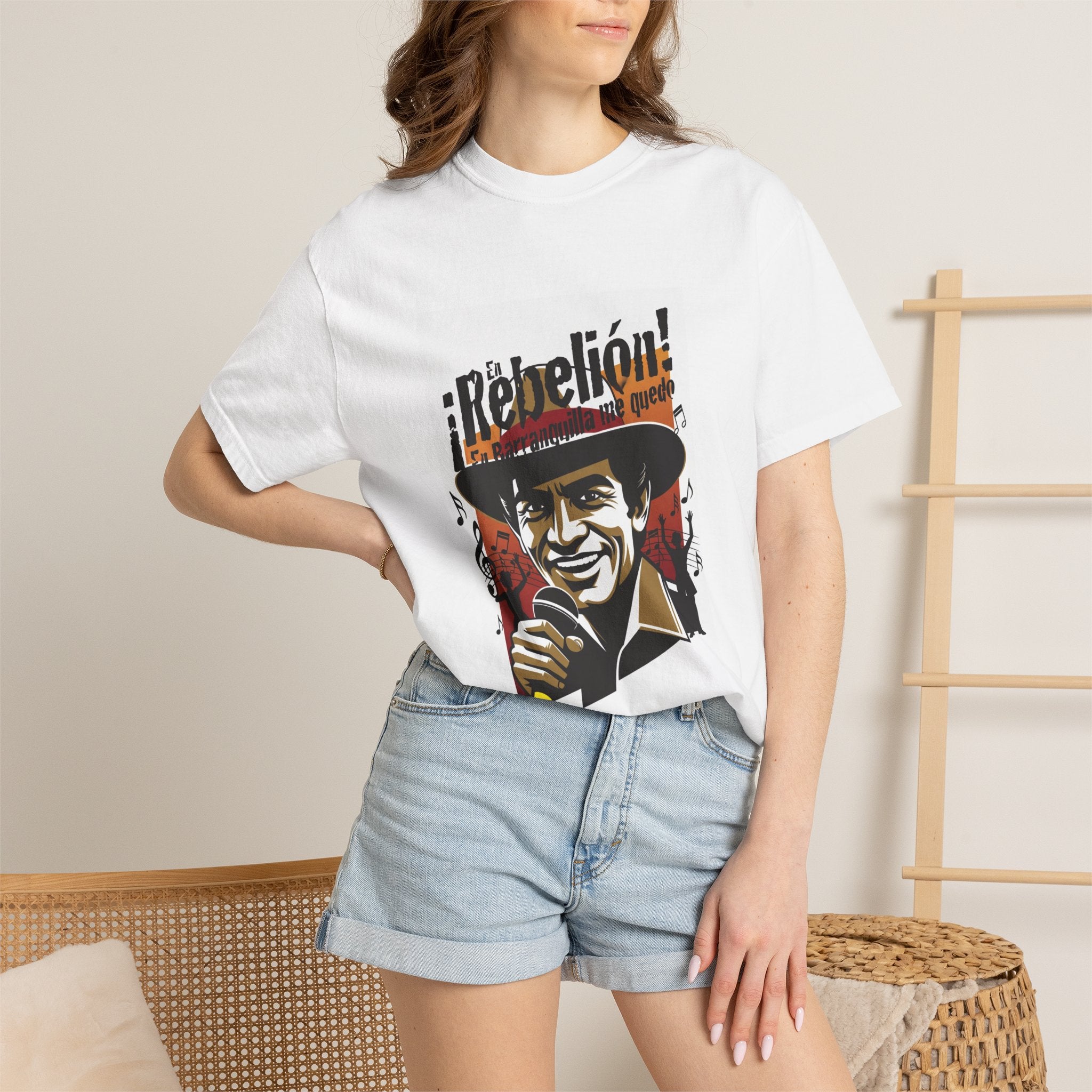Rebelión! Singer Portrait T-Shirt – Retro Music Graphic Tee