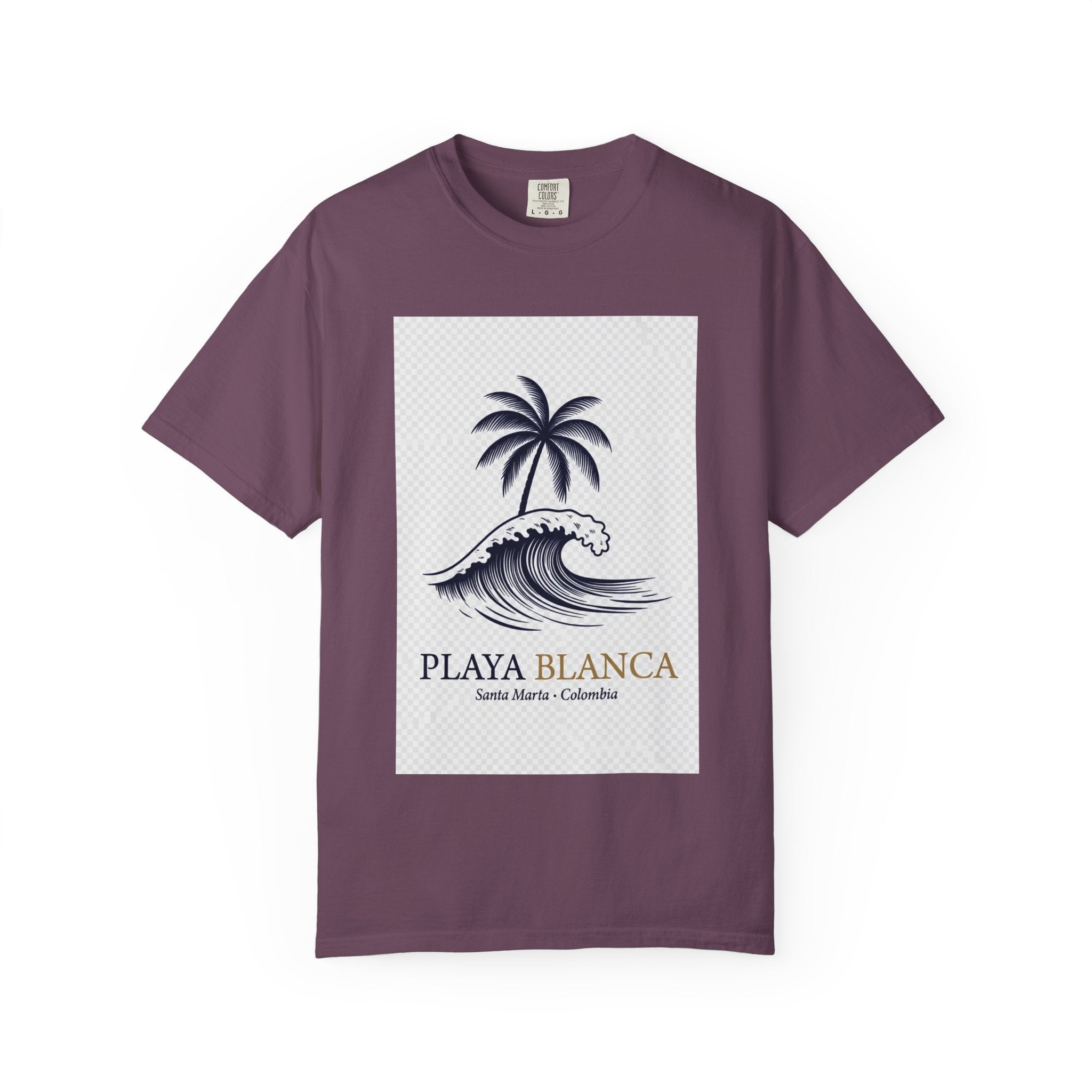 Playa Blanca Wave & Palm T-Shirt — Santa Marta, Colombia Beach Tee
