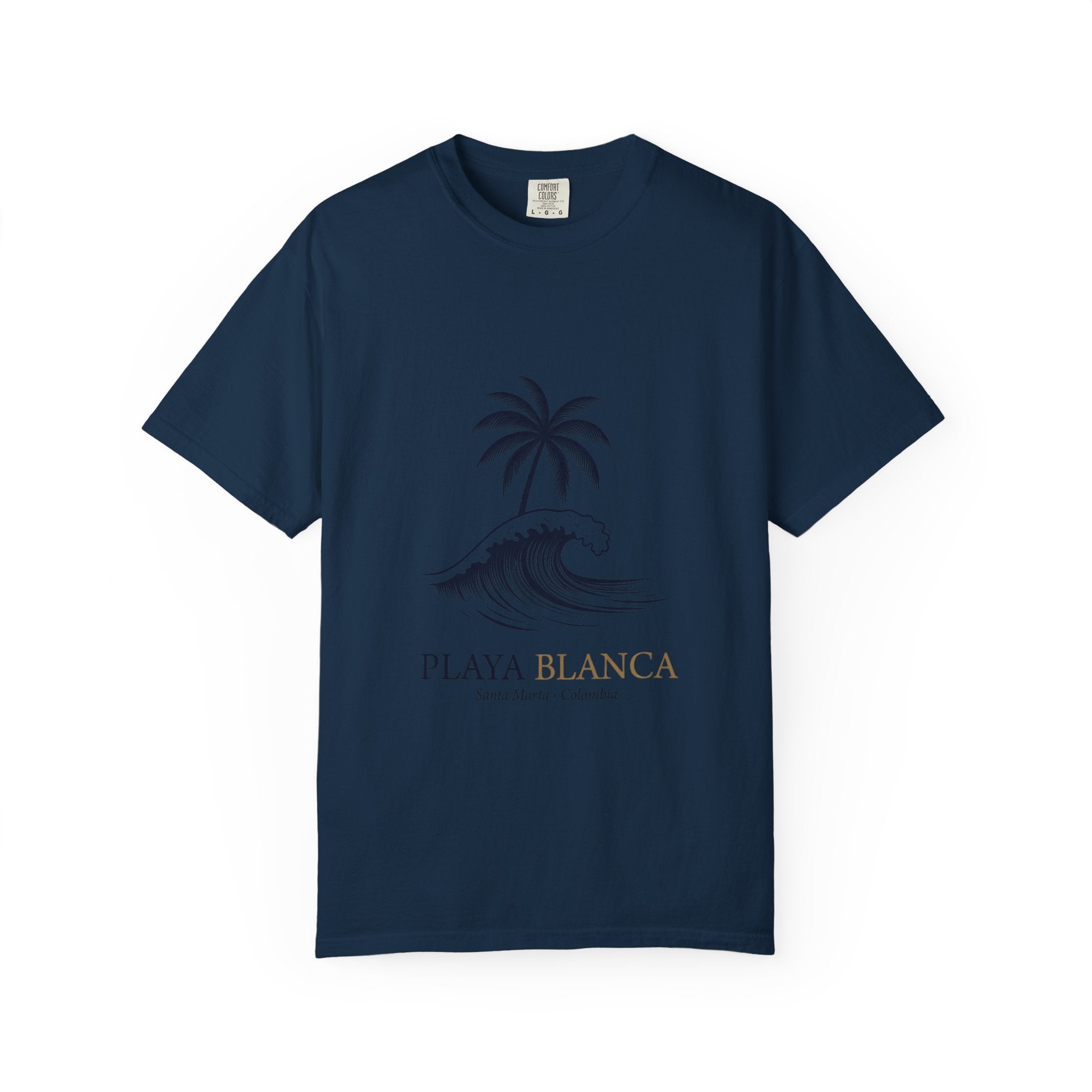 Playa Blanca Wave & Palm T-Shirt — Santa Marta, Colombia Beach Tee
