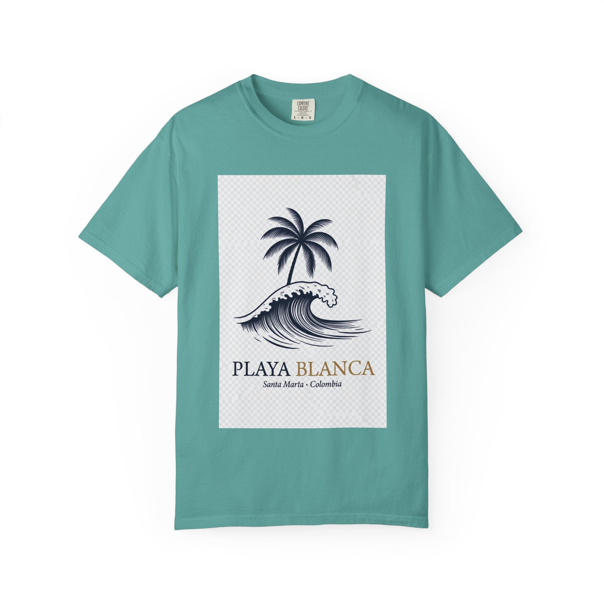 Playa Blanca Wave & Palm T-Shirt — Santa Marta, Colombia Beach Tee