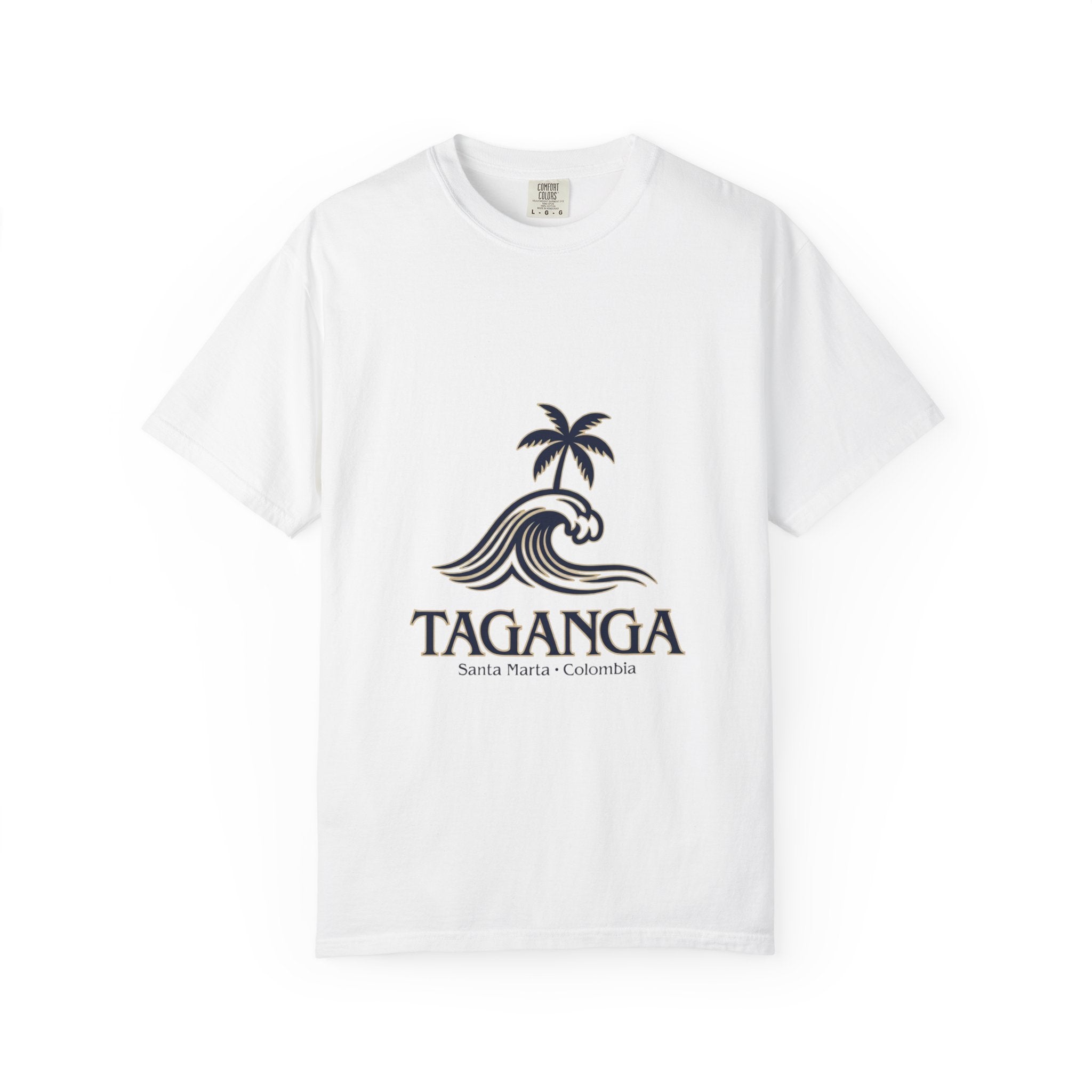 Taganga Surf Palm T‑Shirt — Santa Marta Colombia Beach Tee