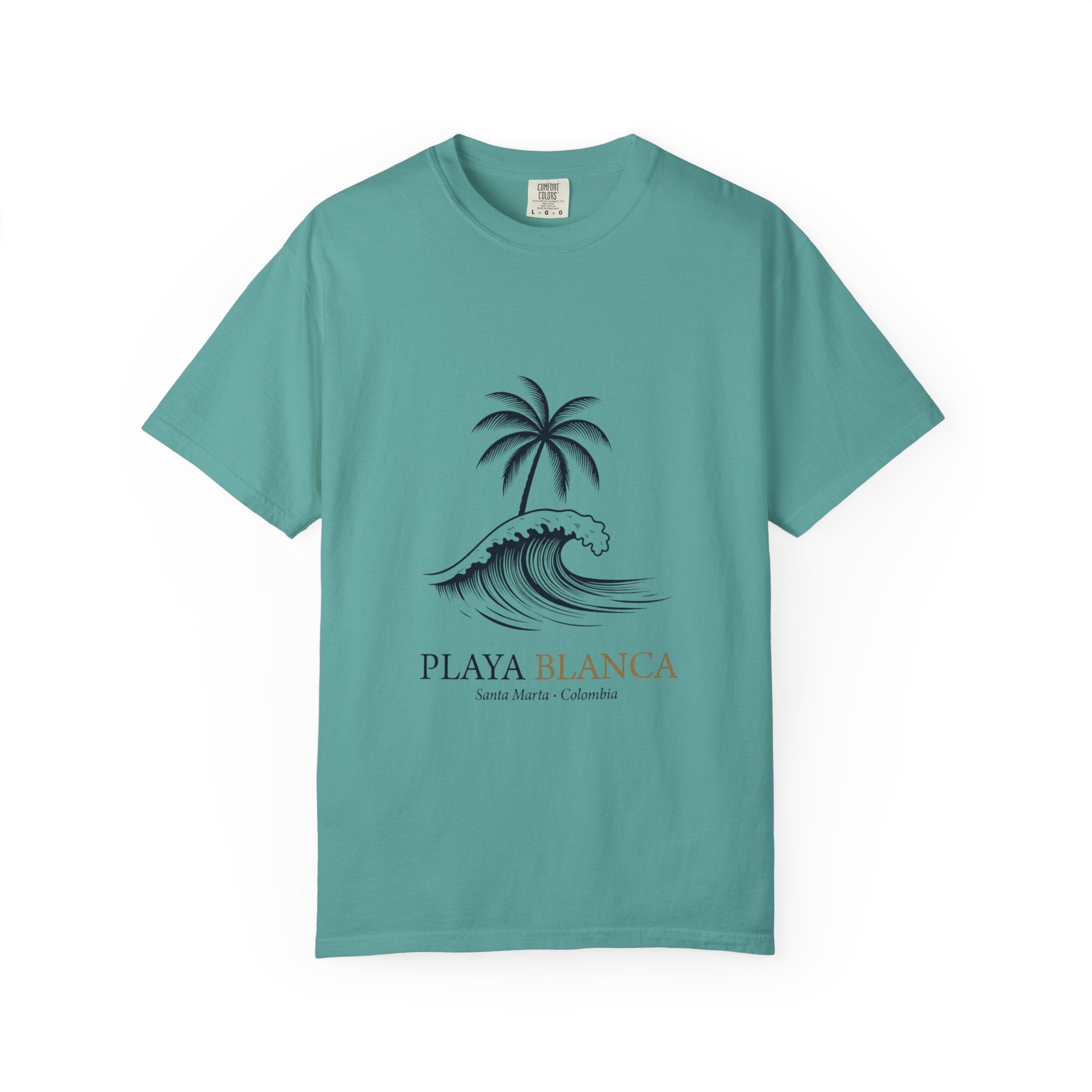 Playa Blanca Wave & Palm T-Shirt — Santa Marta, Colombia Beach Tee