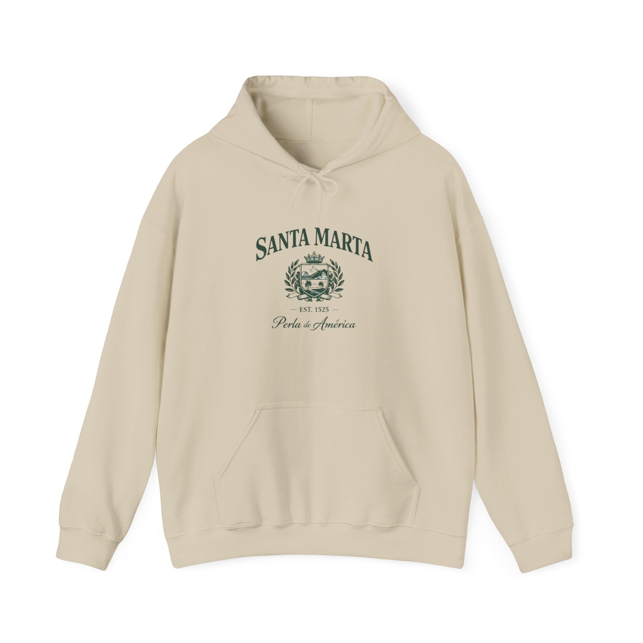 Santa Marta Vintage Crest Hoodie – Retro Botanical Logo Pullover