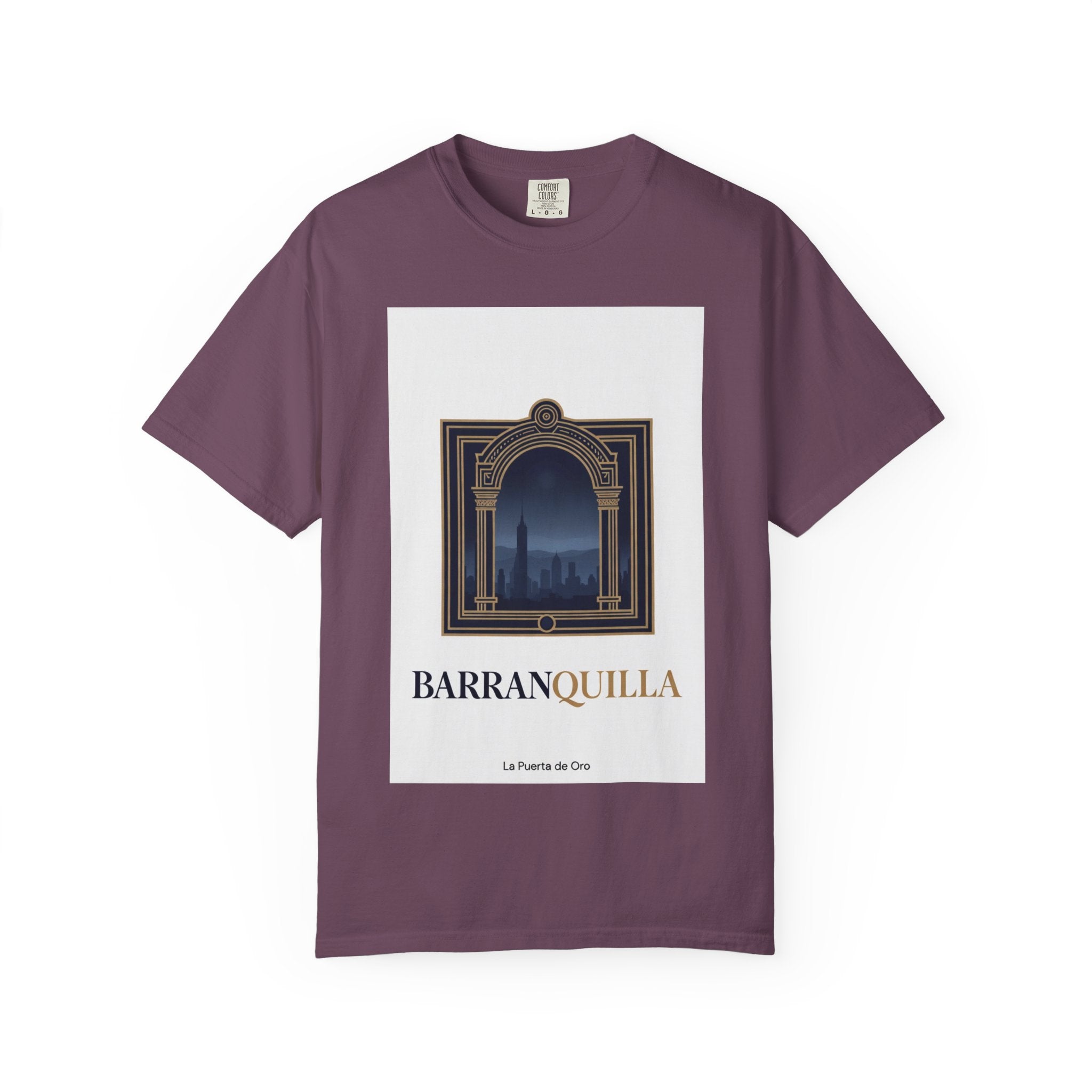 Barranquilla Architectural Window T‑Shirt — La Puerta de Oro Cityscape Tee