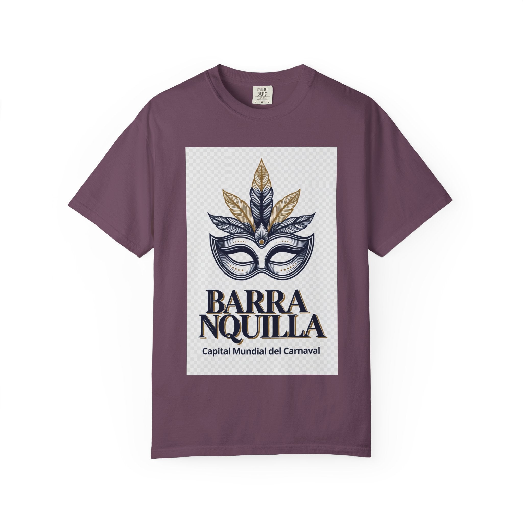 T-Shirt — Barranquilla Carnival Mask Graphic Tee ("Barranquilla - Capital Mundial del Carnaval")