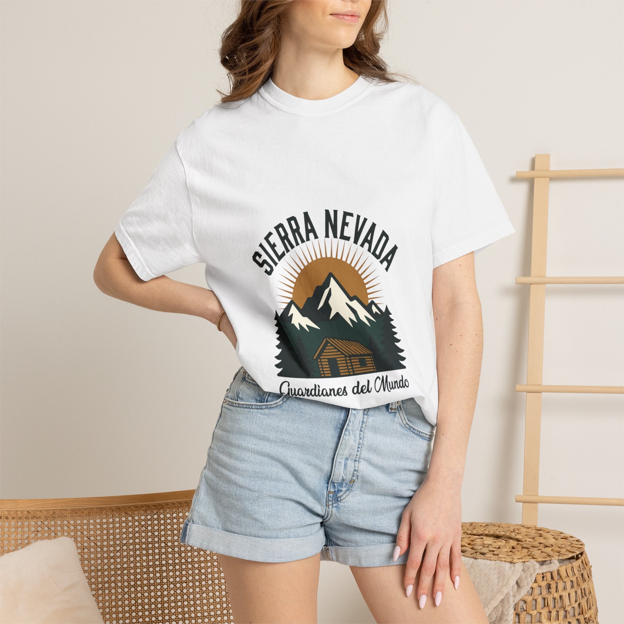 Sierra Nevada Camp Graphic T-Shirt — "Guardianes del Mundo" Outdoor Tee