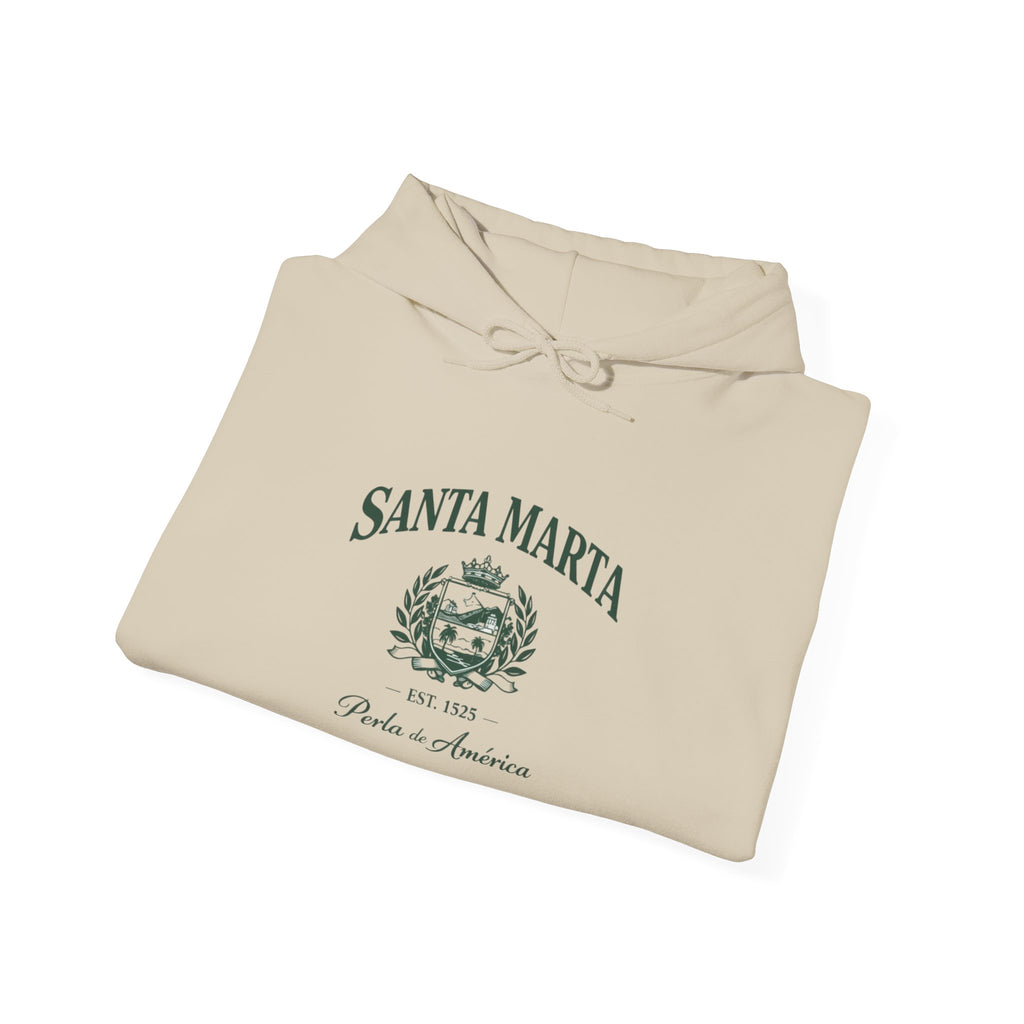 Santa Marta Vintage Crest Hoodie – Retro Botanical Logo Pullover
