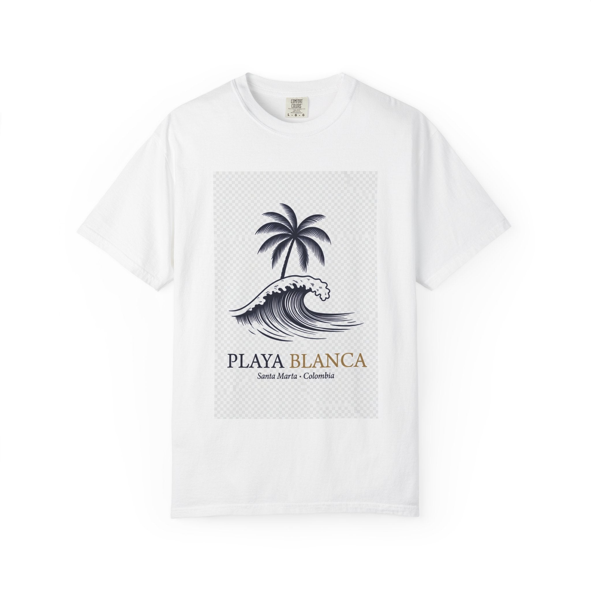Playa Blanca Wave & Palm T-Shirt — Santa Marta, Colombia Beach Tee