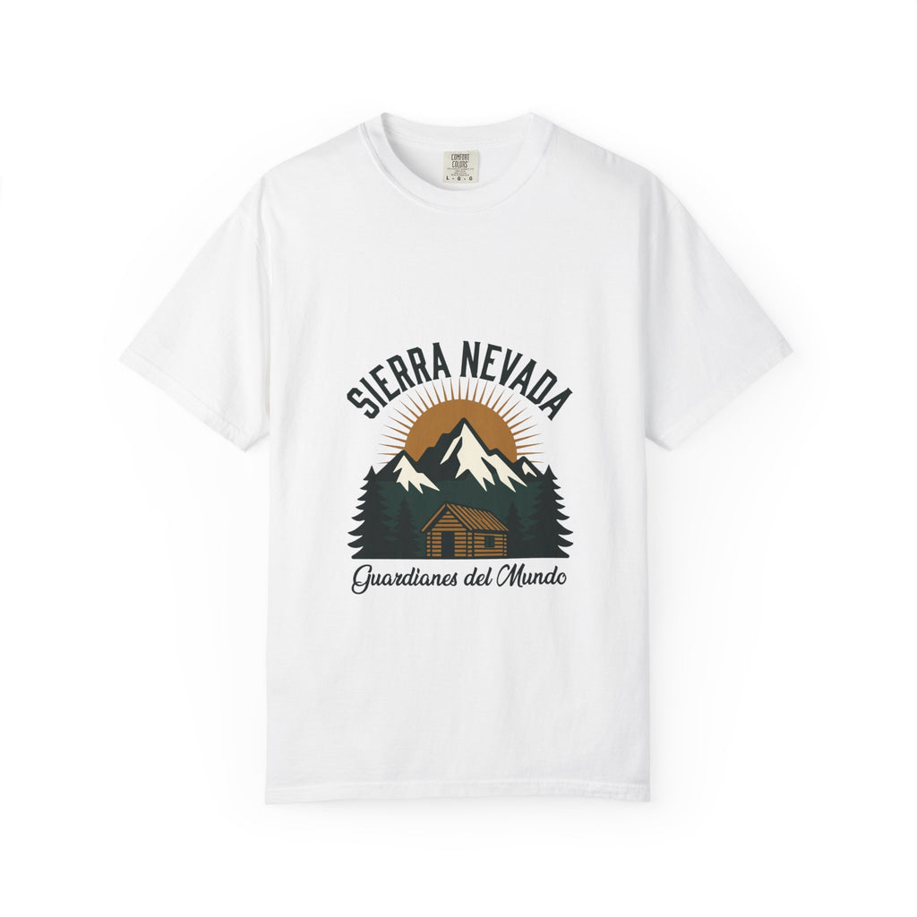 Sierra Nevada Camp Graphic T-Shirt — "Guardianes del Mundo" Outdoor Tee