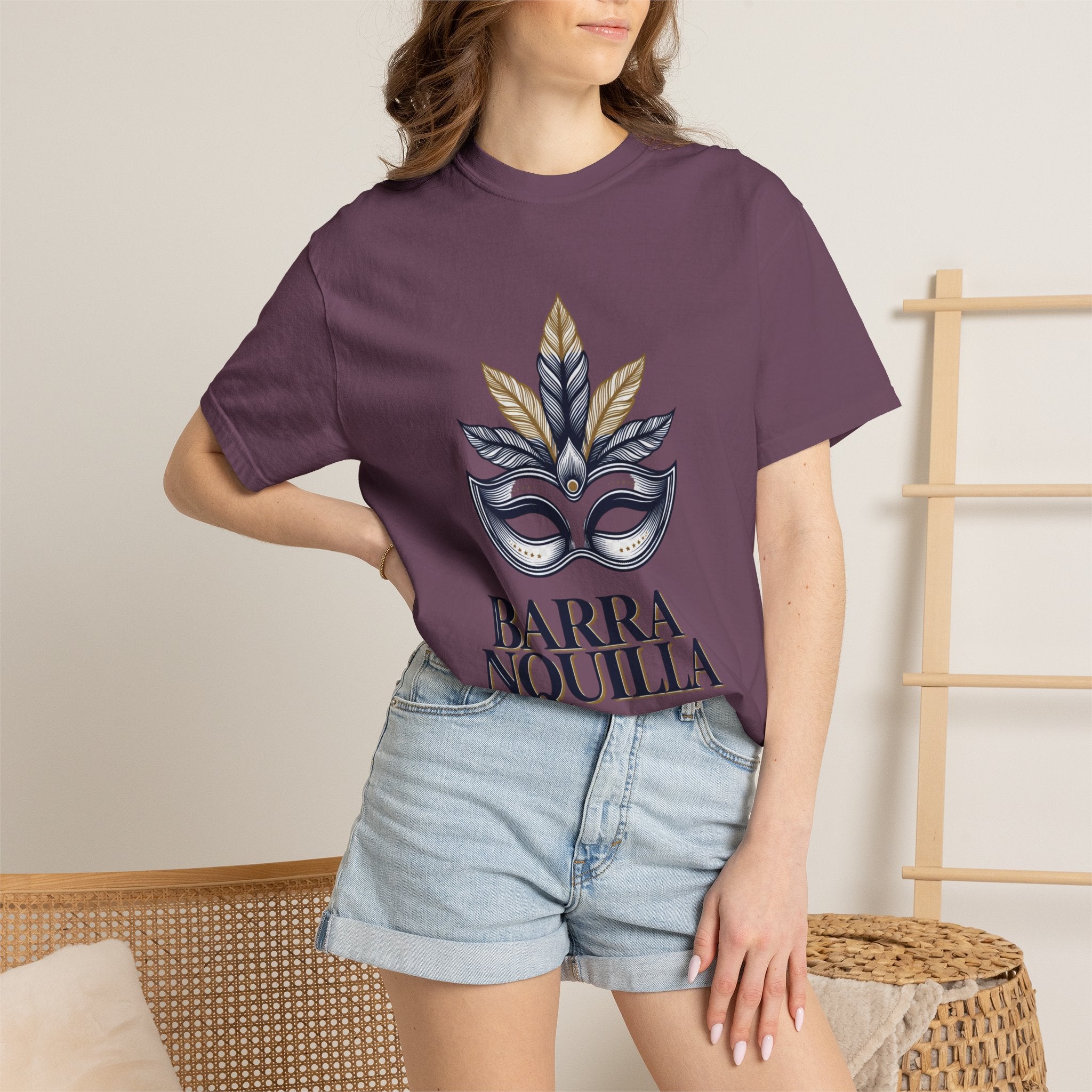 T-Shirt — Barranquilla Carnival Mask Graphic Tee ("Barranquilla - Capital Mundial del Carnaval")