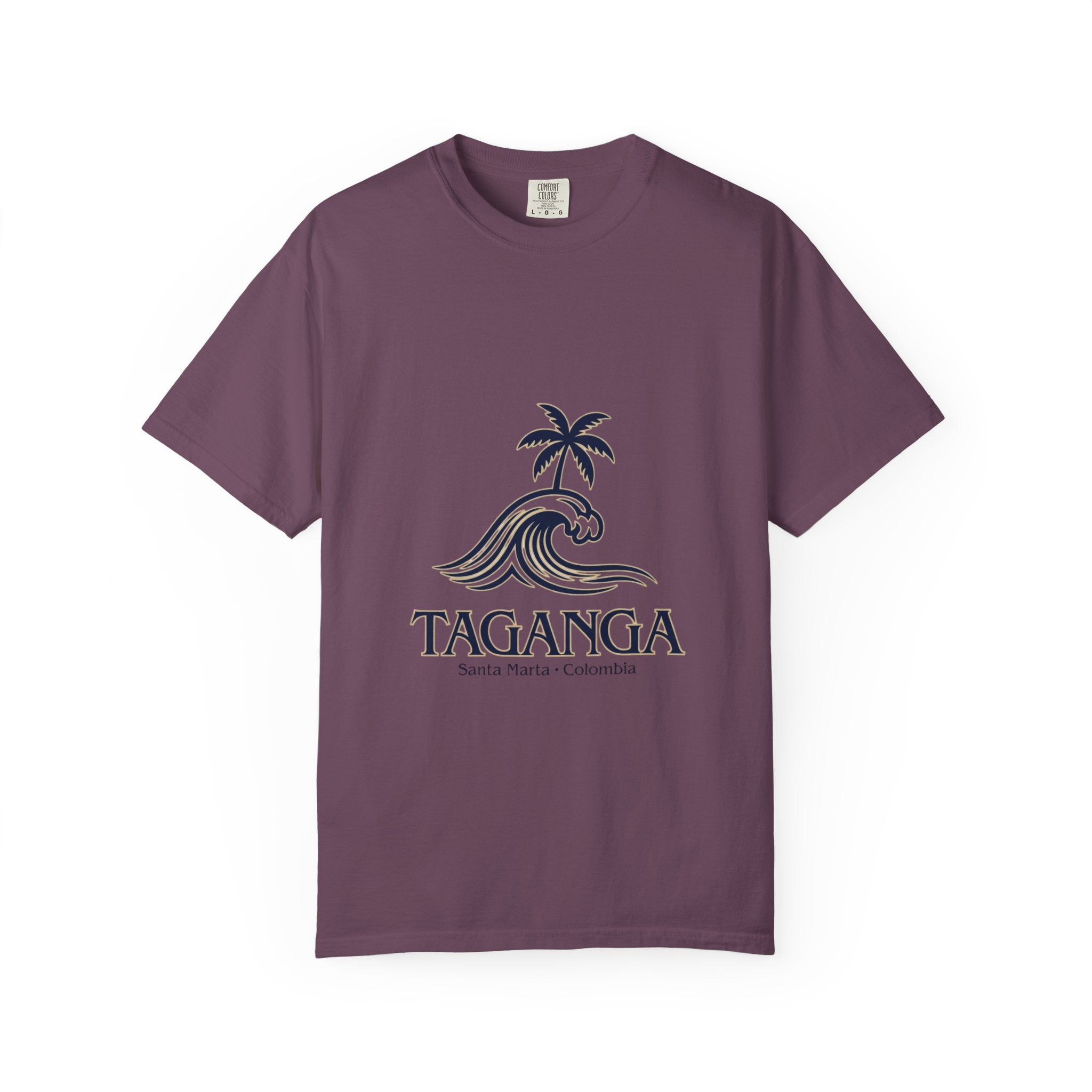 Taganga Surf Palm T‑Shirt — Santa Marta Colombia Beach Tee