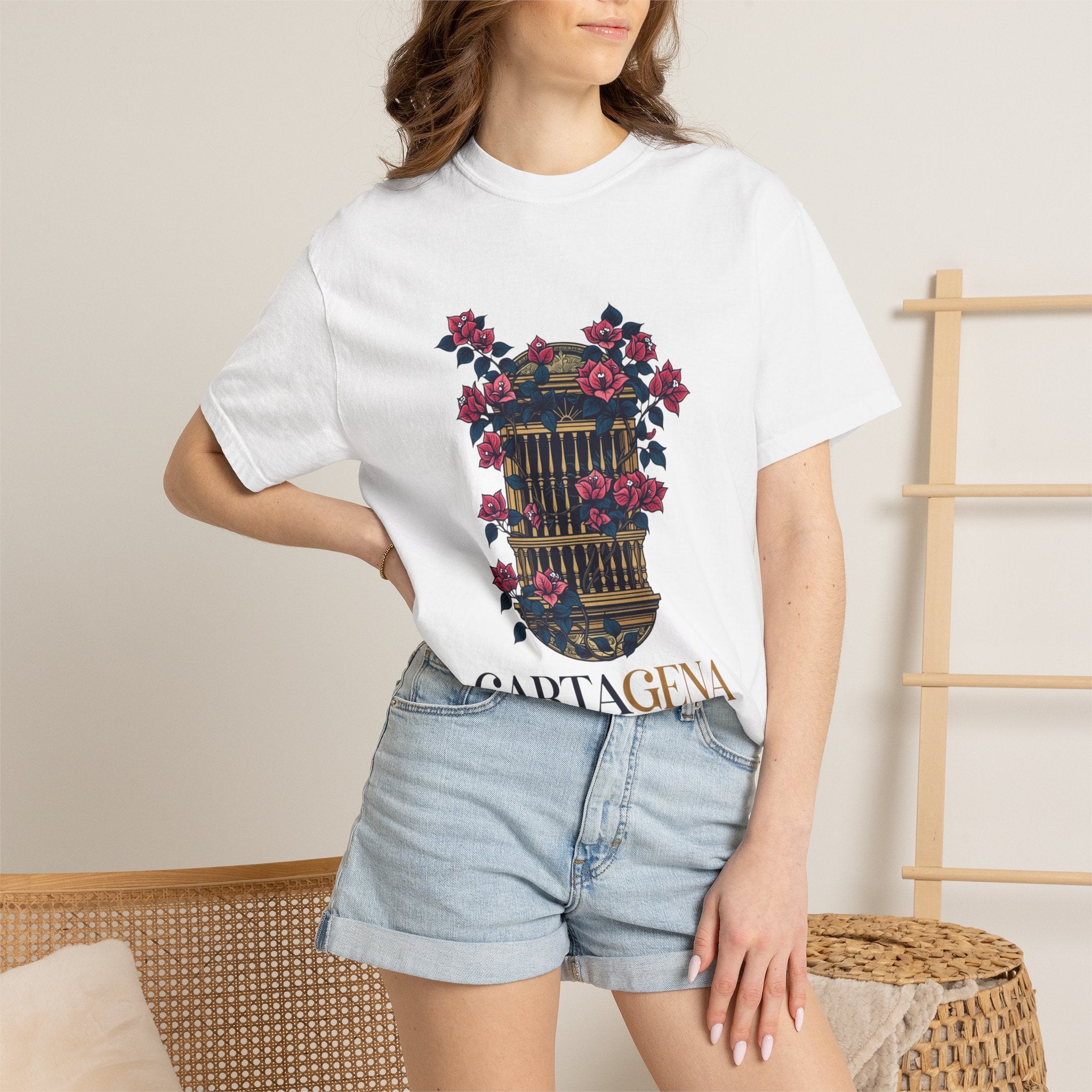 Cartagena Barrio Getsemaní Floral Window T-Shirt