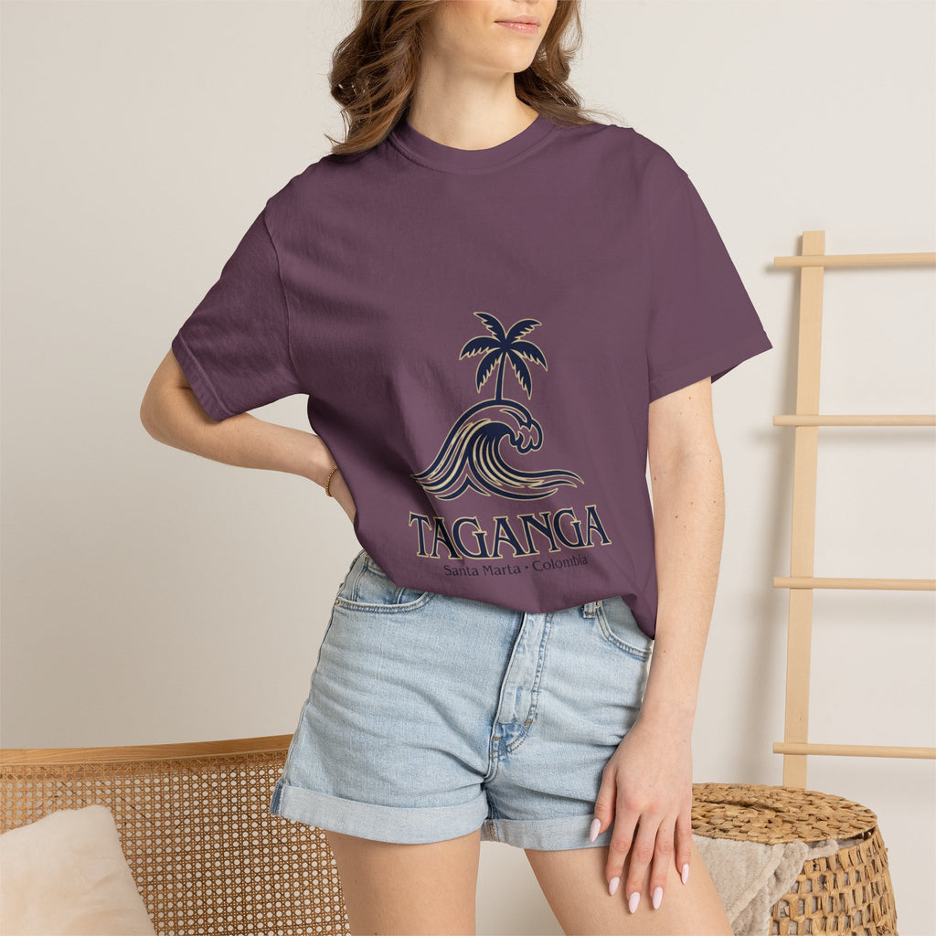 Taganga Surf Palm T‑Shirt — Santa Marta Colombia Beach Tee